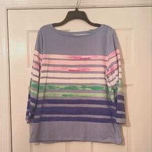 Talbot's XL Striped Multicolor Long Sleeve Top